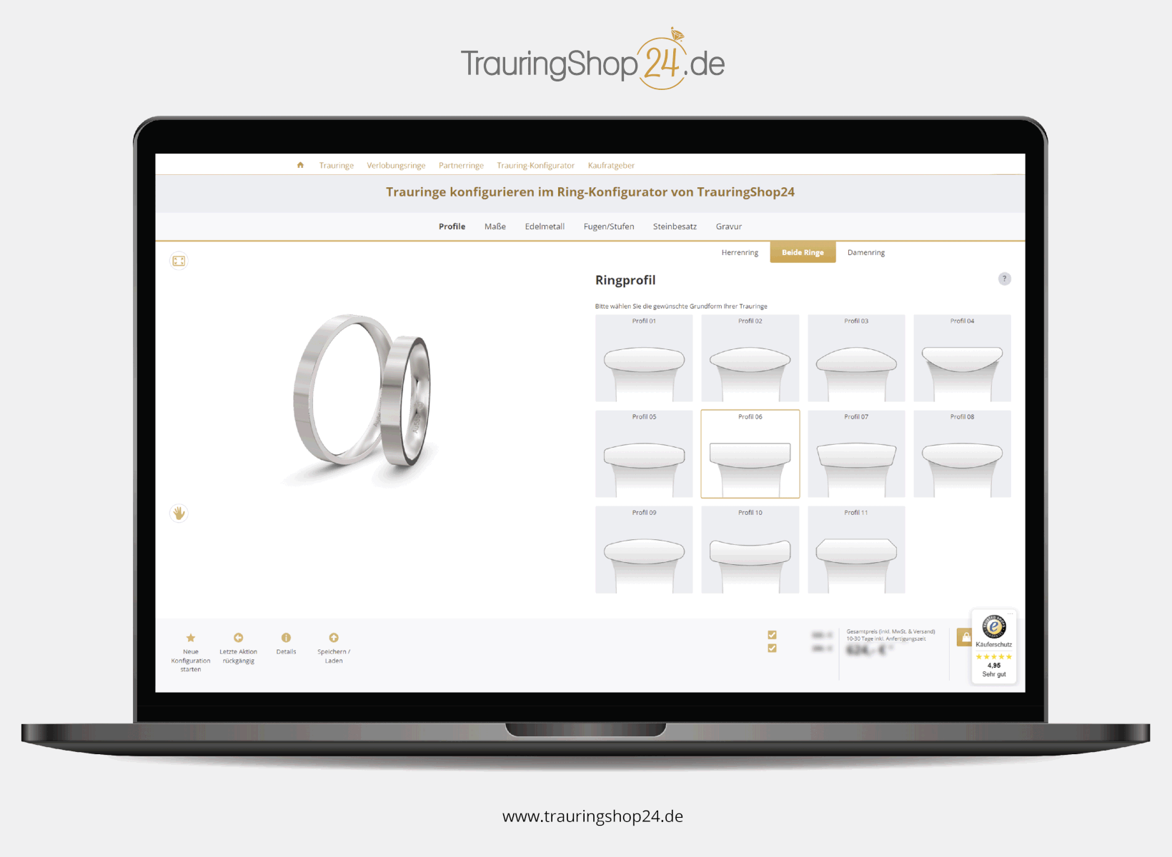 Trauringe Eheringe Tantal Konfigurator